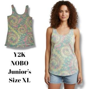 No Boundaries Y2K Pastel Tie-Dye Tank Top: Juniors XL 💖